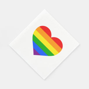 "REGENBOGEN-HERZ " SERVIETTE