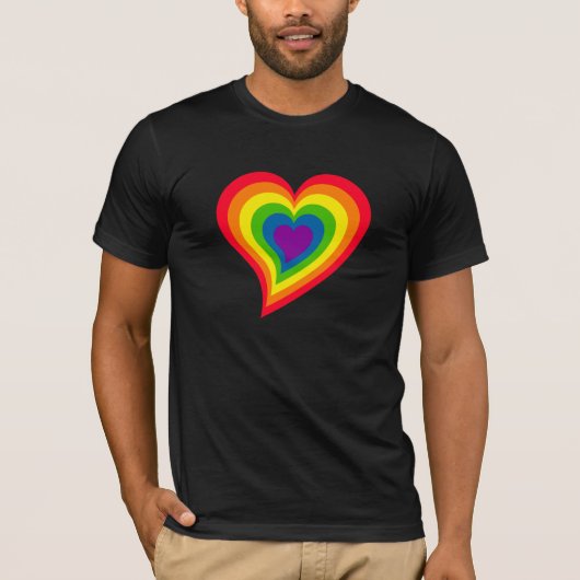 Regenbogen-Herz-Shirt - wählen Sie Art u. Farbe T-Shirt (Vorderseite)