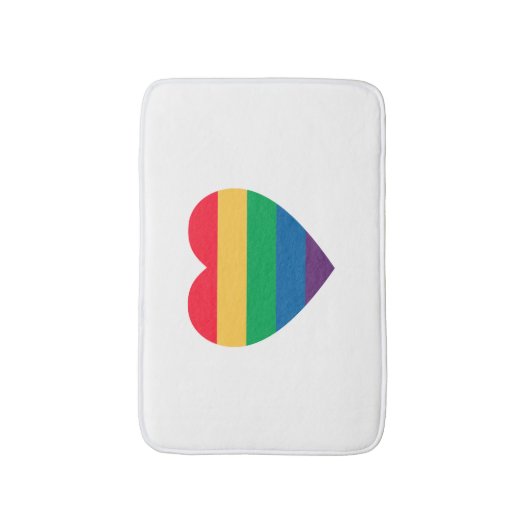 Regenbogen-Herz-Stolz-Bad-Matte Badematte (Vorderseite Vertikal)