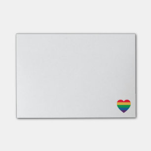 Regenbogen-Herz-Stolz Post-it Klebezettel