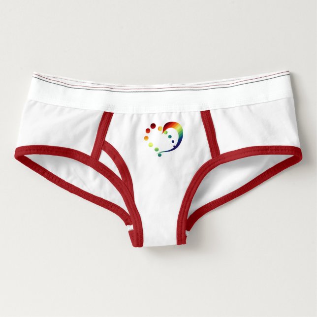 Regenbogen-Herz-Stolz-Unterwäsche Panties (Vorderseite)