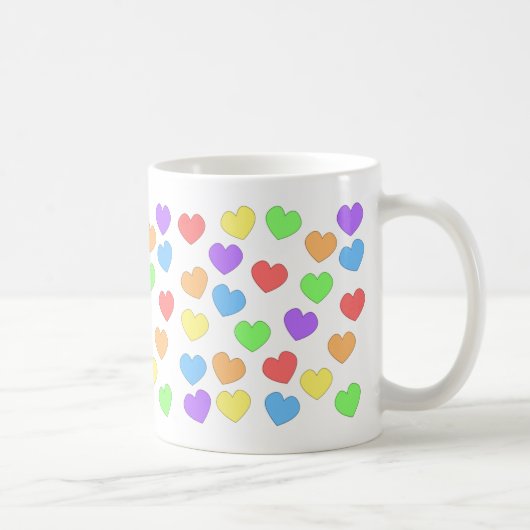 Regenbogen-Herz-Tasse 0001 Kaffeetasse (Rechts)