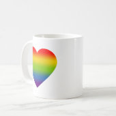 Regenbogen-Herz-Tasse Kaffeetasse (Vorderseite Links)