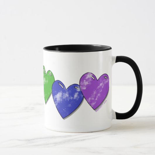 Regenbogen-Herz-Tasse Tasse (Rechts)