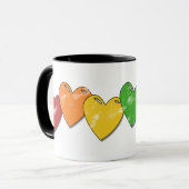 Regenbogen-Herz-Tasse Tasse (Vorderseite Links)