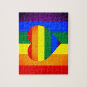 Regenbogen-Herz-und-Regenbogenflagge /LGBT-Gemeins Puzzle (Vertikal)