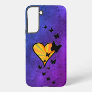 Regenbogen Herz und Schmetterling Samsung Galaxy Hülle