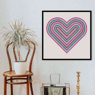 Regenbogen-Herz Valentinstag Poster - Lila