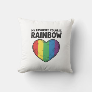 Regenbogen-Herz Vintage-Gravur Lieblingsfarbe-Shir Kissen