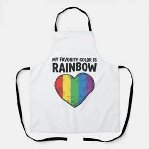 Regenbogen-Herz Vintage-Gravur Lieblingsfarbe-Shir Schürze