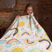 Regenbogen-Herzen Benutzerdefinierter Name Fleecedecke