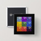 Regenbogen-Herzen der Liebe Button (Vorne & Hinten)