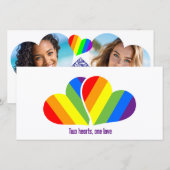 Regenbogen-Herzen-Einladungen Bild (Vorne/Hinten)