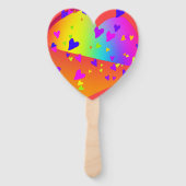 Regenbogen Herzen Herzform Fächer (Rückseite)