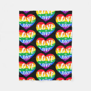 Regenbogen-Herzen Liebe ist Liebe Pride Fleecedecke