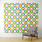 Regenbogen-Herzen-Linien-Figur Wandteppich (Beispiel (Horizontal))