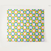 Regenbogen-Herzen-Linien-Figur Wandteppich (Vorderseite (Horizontal))