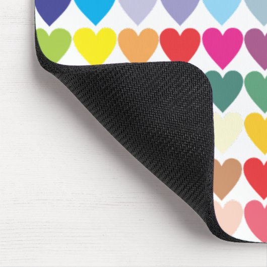 Regenbogen-Herzen Mousepad (Ecke)