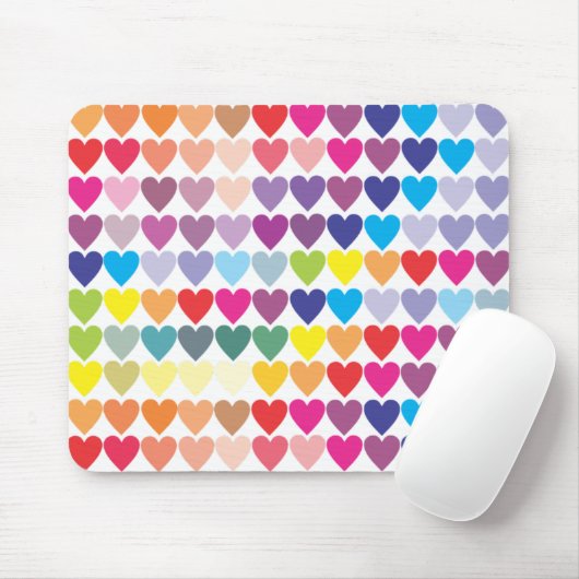 Regenbogen-Herzen Mousepad (Mit Mouse)