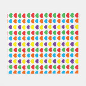 Regenbogen-Herzen-Muster Fleecedecke (Vorderseite (Horizontal))