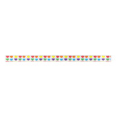 Regenbogen-Herzen-Muster Satinband (Vorderseite)