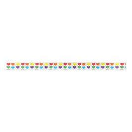 Regenbogen-Herzen-Muster Satinband