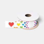 Regenbogen-Herzen Satinband (Spule)