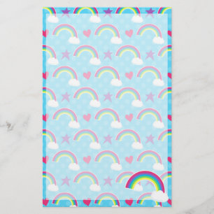 Regenbogen, Herzen u. Sterne Briefpapier