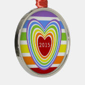 Regenbogen-Herzen und Streifen Ornament Aus Metall (Rechts)