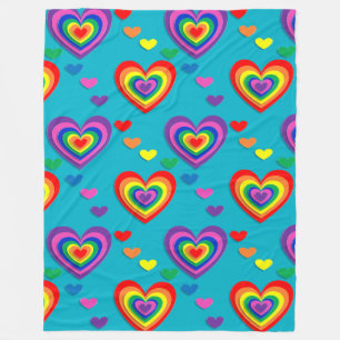 Regenbogen-Herzen Valentinstag-Decke Fleecedecke