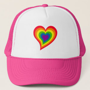 Regenbogen-Herzhut Truckerkappe