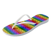 Regenbogen Herzmuster Badesandalen (Schrägansicht)