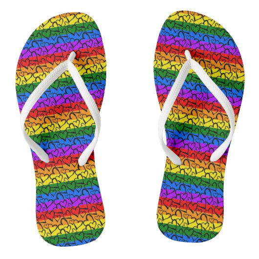 Regenbogen Herzmuster Badesandalen (Fußbett)