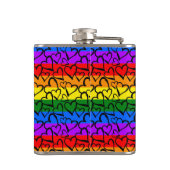 Regenbogen Herzmuster Flachmann (Rückseite)