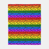 Regenbogen Herzmuster Fleecedecke (Vorderseite)