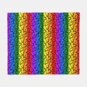 Regenbogen Herzmuster Fleecedecke (Vorderseite (Horizontal))