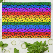 Regenbogen Herzmuster Geschirrtuch (Gefaltet)