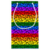 Regenbogen Herzmuster Kleine Geschenktüte (Rückseite)