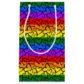 Regenbogen Herzmuster Kleine Geschenktüte (Vorderseite)