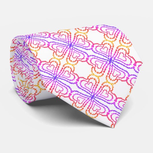 Regenbogen-Herzmuster Krawatte (Gerollt)