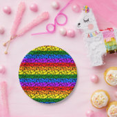 Regenbogen Herzmuster Pappteller (Party)