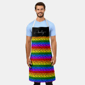 Regenbogen Herzmuster Schürze (Getragen)