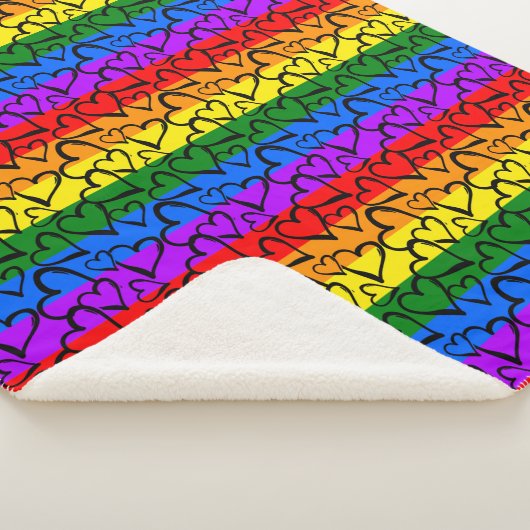 Regenbogen Herzmuster Sherpadecke (3/4)