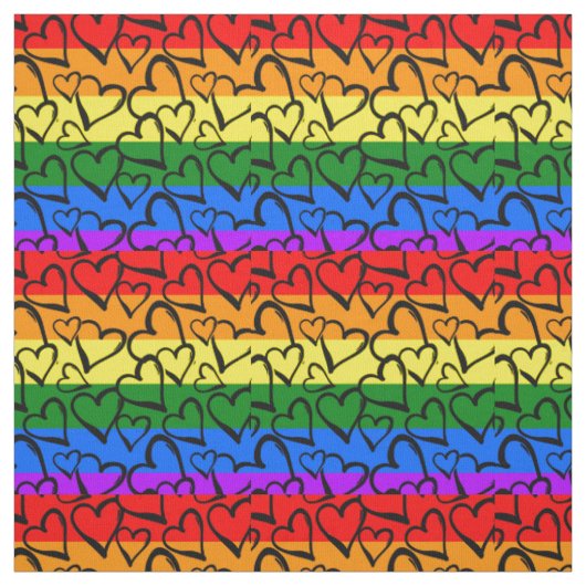 Regenbogen Herzmuster Stoff (Muster)