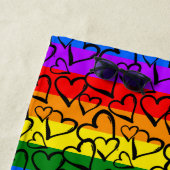 Regenbogen Herzmuster Strandtuch (Beispiel)