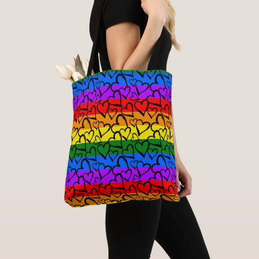 Regenbogen Herzmuster Tasche (Von Nahem)
