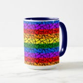 Regenbogen Herzmuster Tasse (VorderseiteRechts)