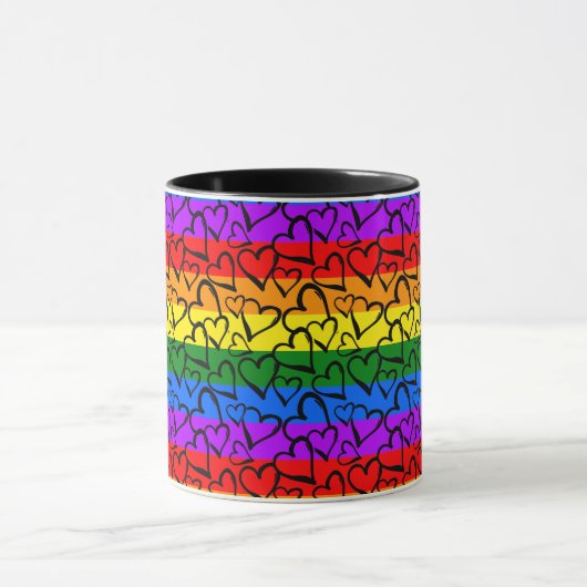 Regenbogen Herzmuster Tasse (Zentrum)