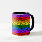 Regenbogen Herzmuster Tasse (VorderseiteRechts)