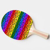 Regenbogen Herzmuster Tischtennis Schläger (Seitenansicht)